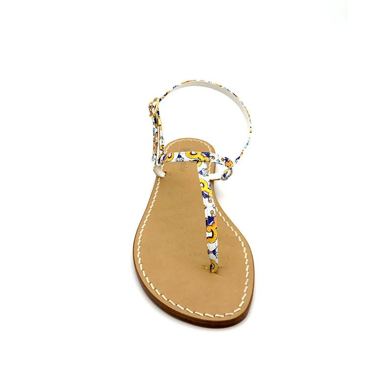 sandali classici - Caprese Pelle Maiolica vista frontale- sandalibellogrtodgrado