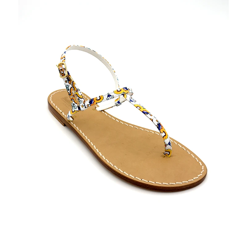 sandali classici - Caprese Pelle Maiolica vista laterale - sandalibellogrtodgrado