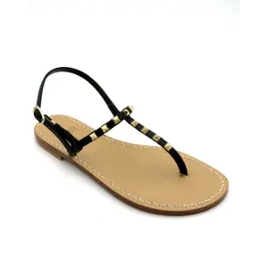 sandali classici - Caprese Pelle Nero Borchie vista laterale - sandalibellogrtodgrado