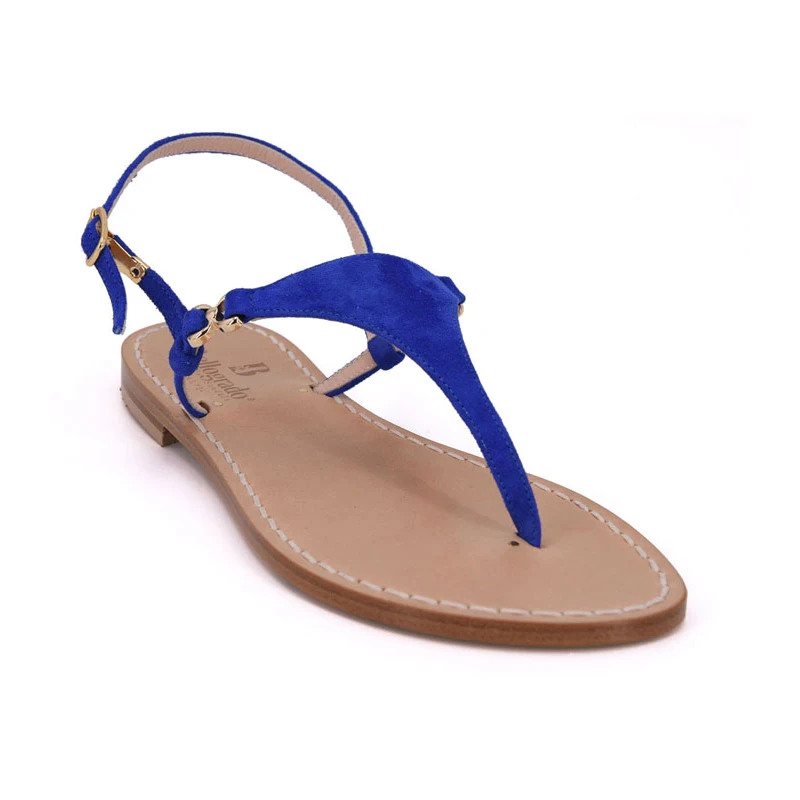 sandali classici - camoscio blu capri-latertale-sandalibellogrtodgrado