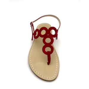 sandali classici - cerchi rosso -frontale-sandalibellogrtodgrado