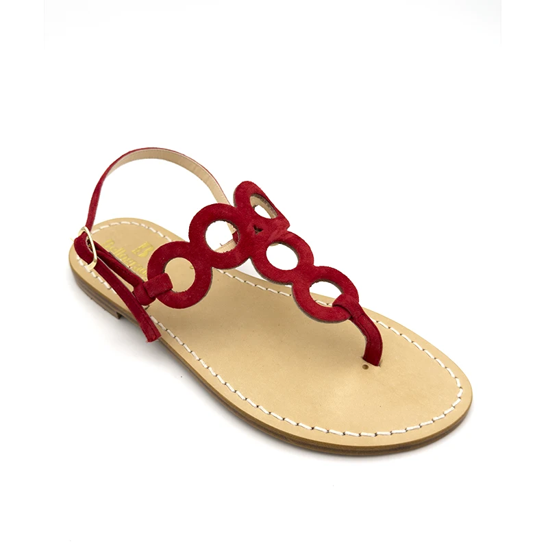 sandali classici - cerchi rosso -laterale-sandalibellogrtodgrado