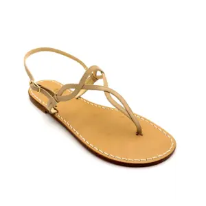 sandali classici - costiera Pelle Beige laterale-sandalibellogrtodgrado