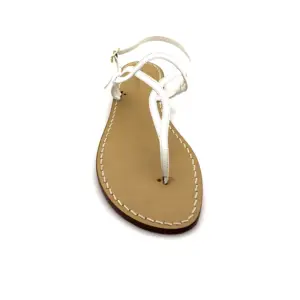 sandali classici - costiera Pelle Bianco frontale-sandalibellogrtodgrado