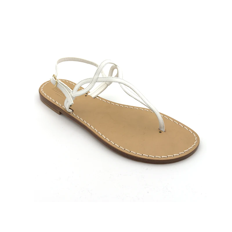 sandali classici - costiera Pelle Bianco laterale-sandalibellogrtodgrado