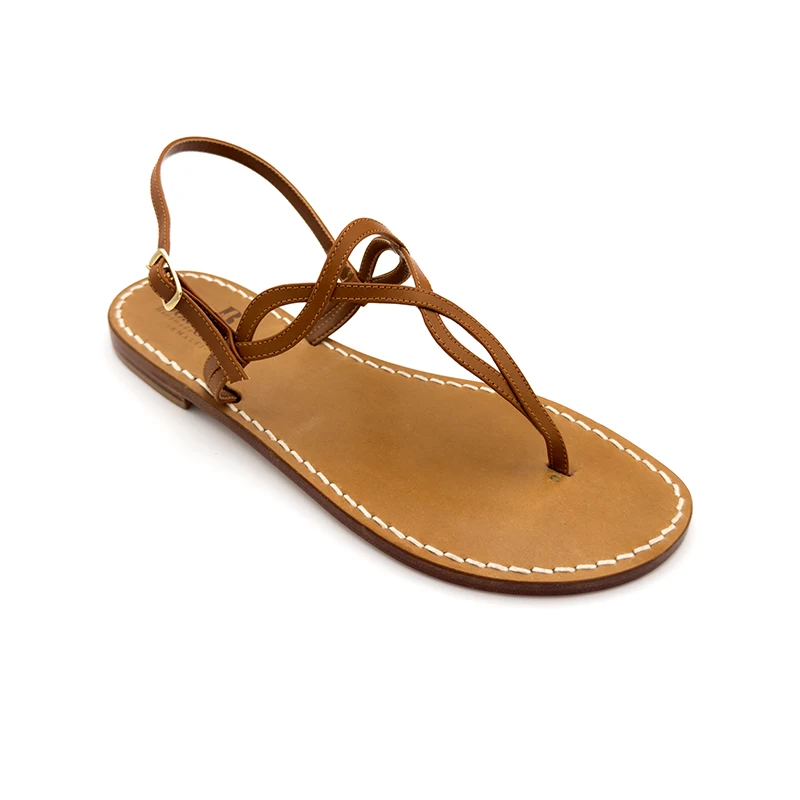 sandali classici - costiera Pelle Marrone laterale-sandalibellogrtodgrado1w