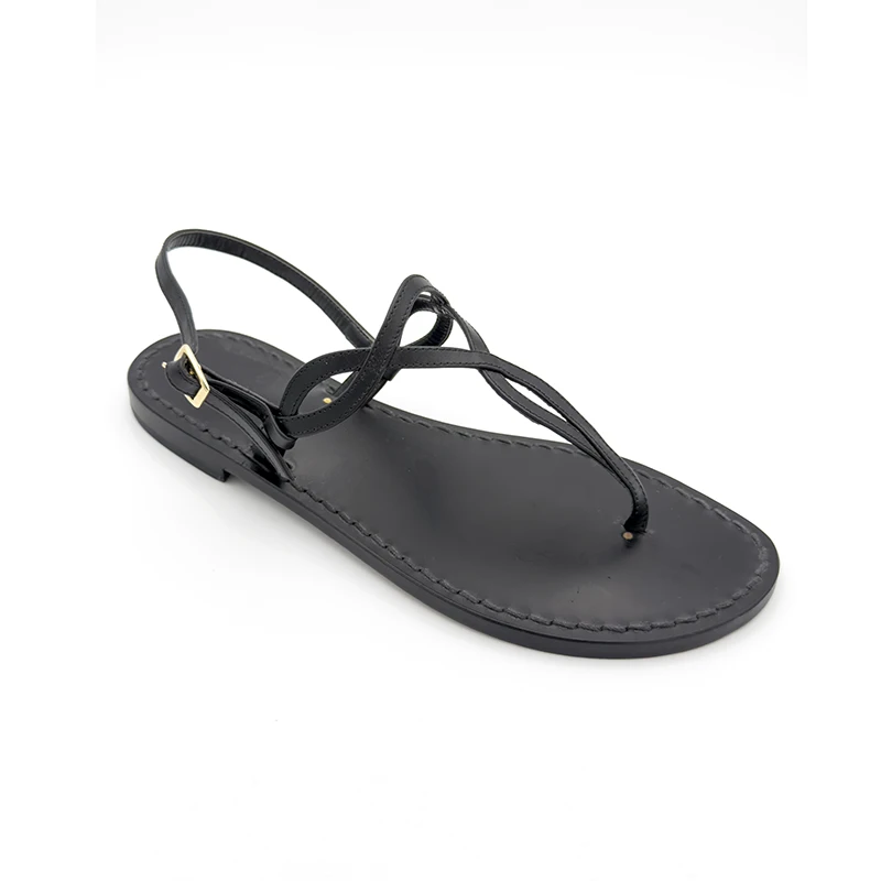 sandali classici - costiera Pelle Nero laterale-sandalibellogrtodgrado