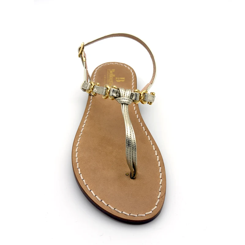 sandali classici - nodino Pelle Platino - frontale-sandalibellogrtodgrado