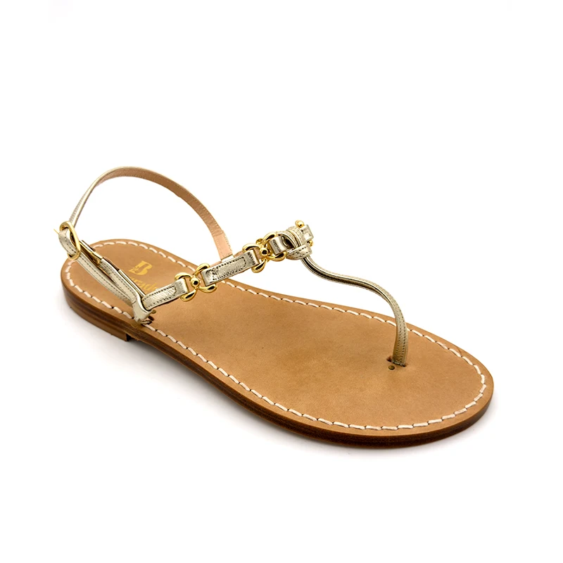 sandali classici - nodino Pelle Platino - laterale-sandalibellogrtodgrado