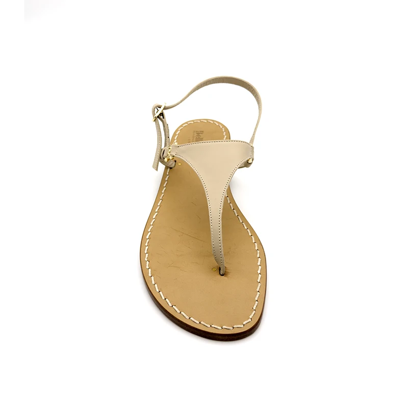 sandali classici - triangolo Camoscio Beige frontale-sandalibellogrtodgrado