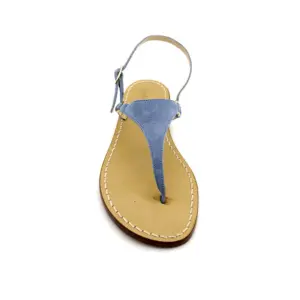 sandali classici - triangolo Camoscio Blu Jeans frontale-sandalibellogrtodgrado