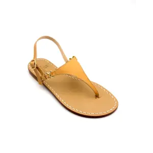 sandali classici - triangolo Camoscio Cammello laterale-sandalibellogrtodgrado