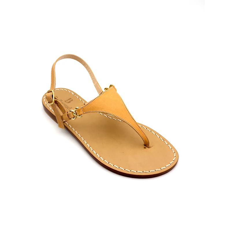 sandali classici - triangolo Camoscio Cammello laterale-sandalibellogrtodgrado