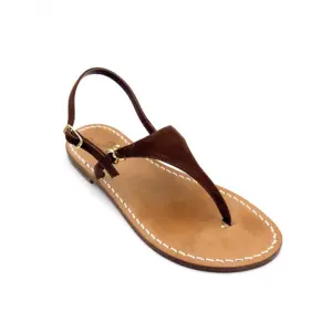 sandali classici - triangolo Camoscio Marrone laterale-sandalibellogrtodgrado
