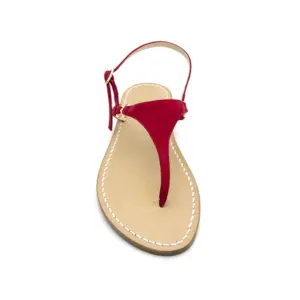 sandali classici - triangolo Camoscio Rosso frontale-sandalibellogrtodgrado