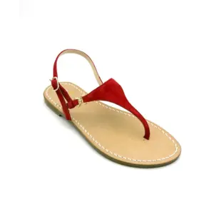 sandali classici - triangolo Camoscio Rosso laterale-sandalibellogrtodgrado