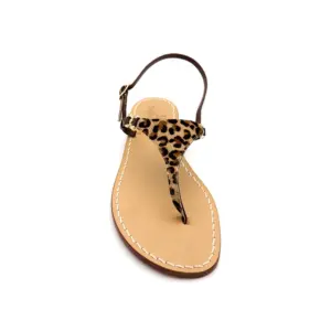 sandali classici - triangolo Cavallino Leopardo frontale-sandalibellogrtodgrado