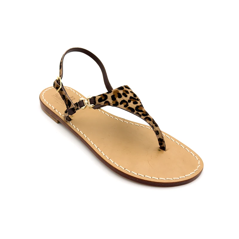 sandali classici - triangolo Cavallino Leopardo laterale-sandalibellogrtodgrado
