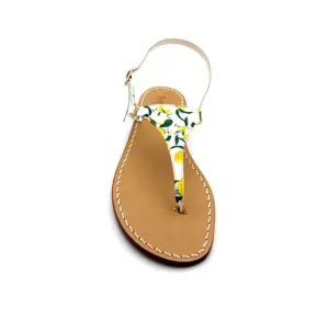 sandali classici - triangolo Pelle Limoni Bianco frontale-sandalibellogrtodgrado