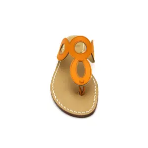 Ciabatta anni 70 pelle arancio frontale sandalibellogrado amalfi