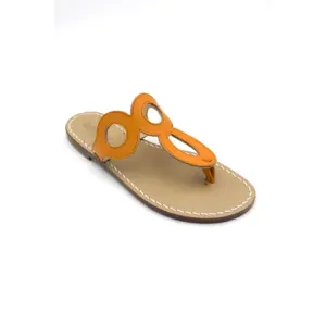 Ciabatta anni 70 pelle arancio laterale sandalibellogrado amalfi
