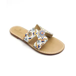 Ciabatta ermes pelle maiolica laterale sandalibellogrado amalfi