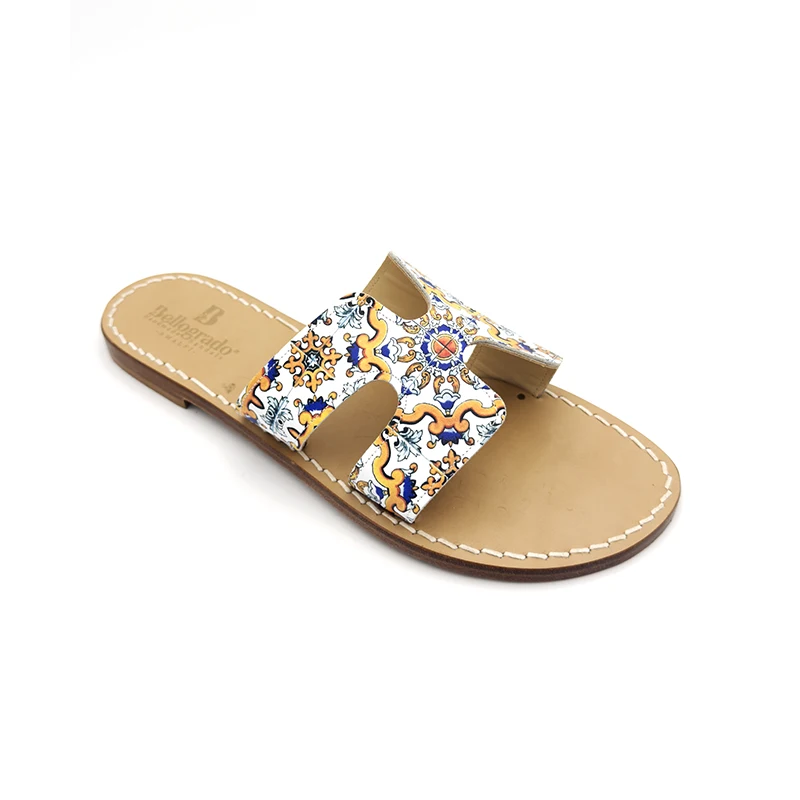 Ciabatta ermes pelle maiolica laterale sandalibellogrado amalfi