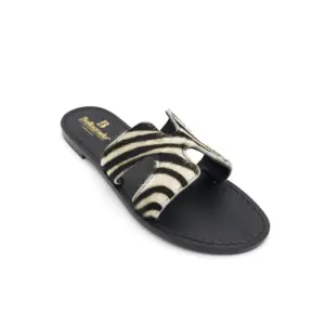 Ciabattina Ermes Cavallino Zebra laterale sandalibellogrado amalfi