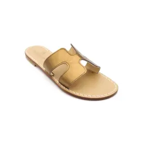 Ciabattina Ermes Pelle Bronzo laterale sandalibellogrado amalfi