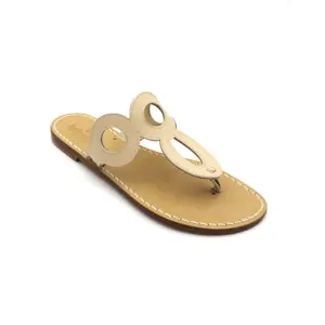 Ciabattina anni 70 Pelle Beige laterale sandalibellogrado amalfi