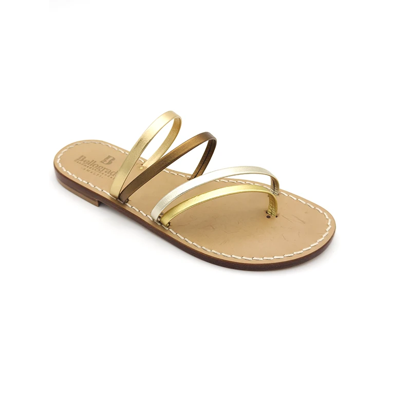 sandali ciabattine - parigi - orobronzo laterale - sandalibellogrado
