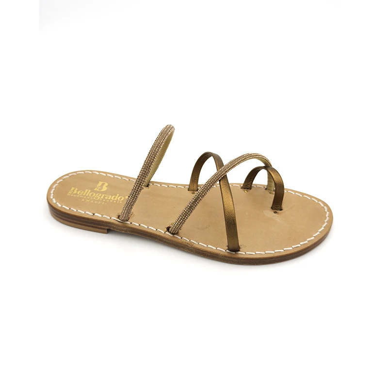 sandali ciabattine - sidney - bronzo laterale - sandalibellogrado