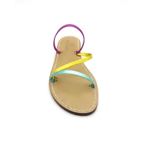 sandali ciabattine - singapore pelle multicolor frontale - sandalibellogrado