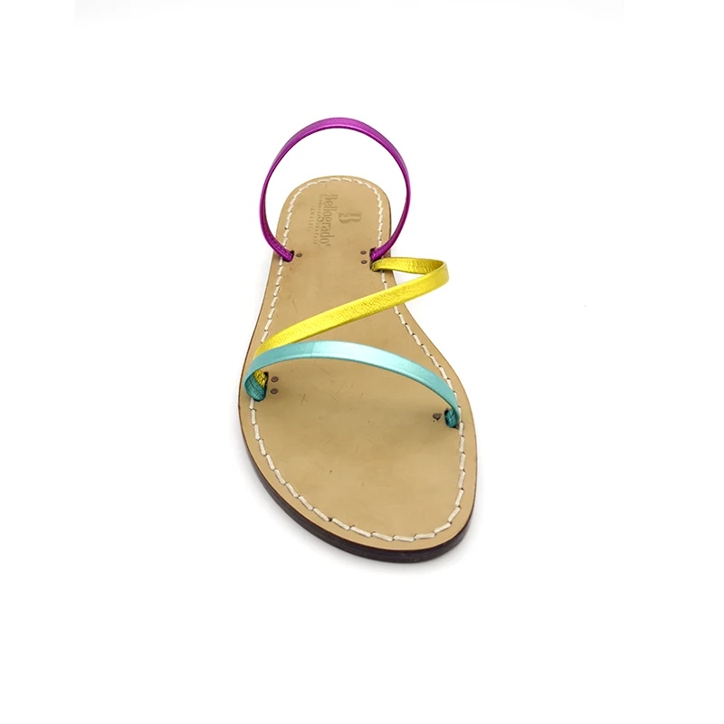 sandali ciabattine - singapore pelle multicolor frontale - sandalibellogrado