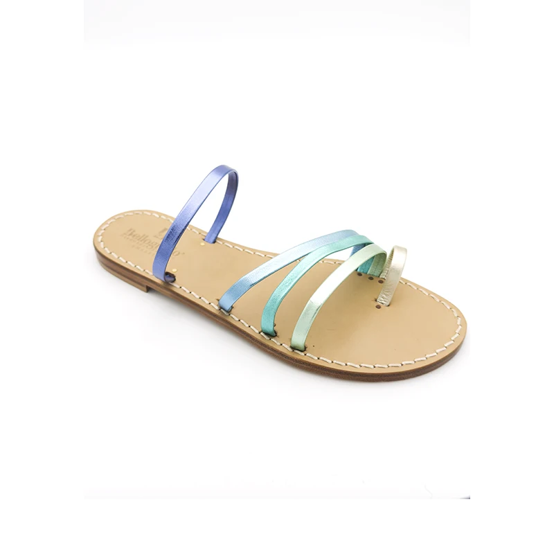 sandali ciabattine - tokyo pelle multicolorblu laterale - sandalibellogrado