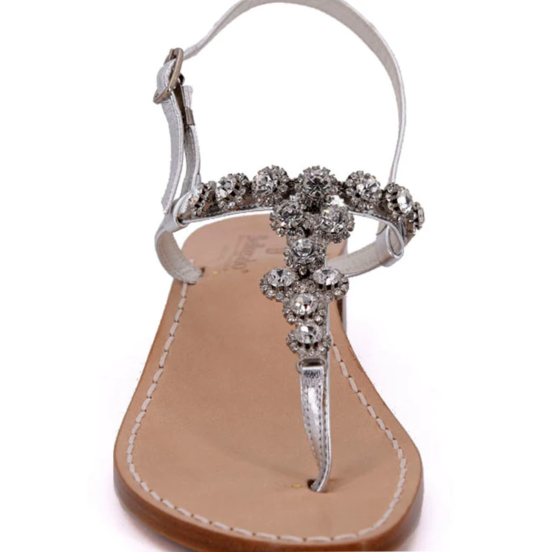 sandali gioiello positano - argento frontale- Sandali Bellogrado Amalfi