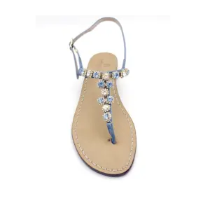 sandali gioiello positano blu jeans - frontale sandalibellogrado