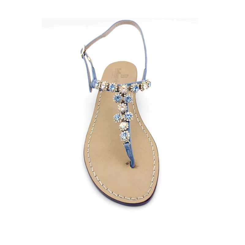 sandali gioiello positano blu jeans - frontale sandalibellogrado