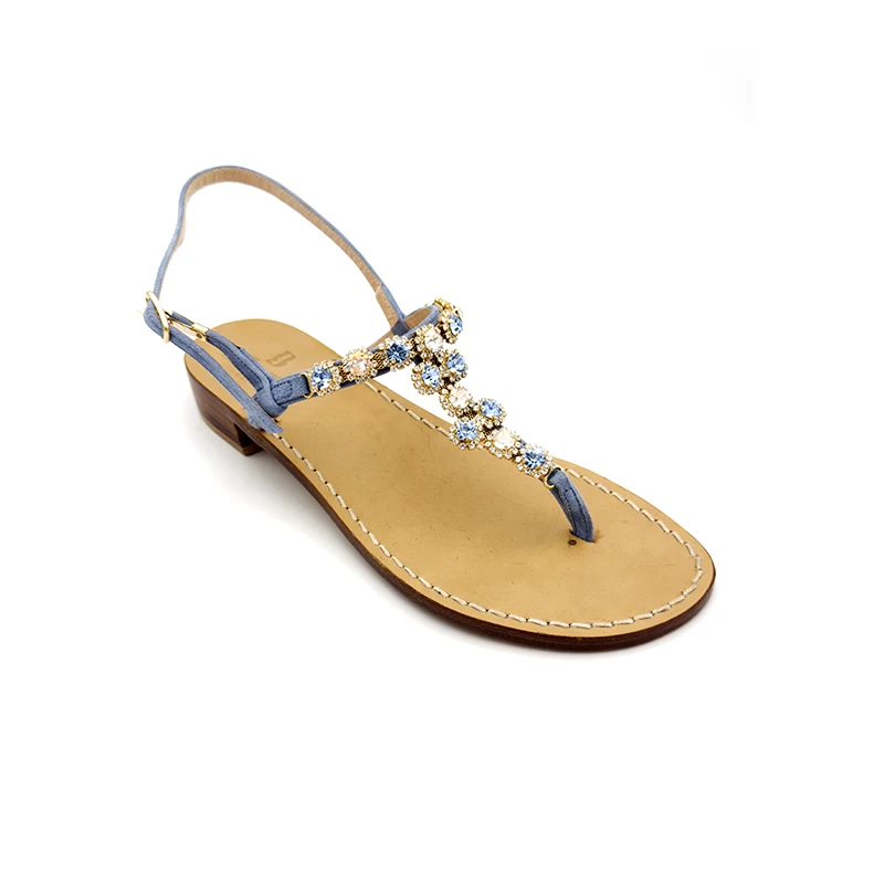 sandali gioiello positano blu jeans - laterale sandalibellogrado