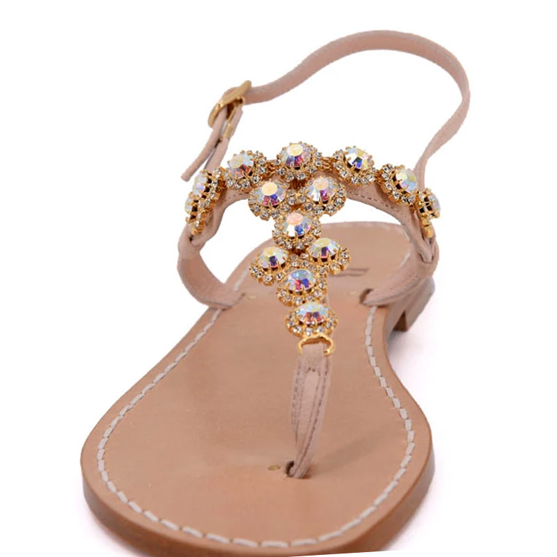 sandali gioiello positano - cipria frontale - Sandali Bellogrado Amalfi