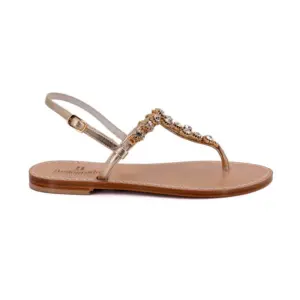 sandali gioiello positano - oro lateraledx - Sandali Bellogrado Amalfi