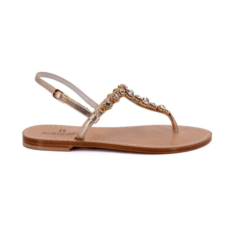 sandali gioiello positano - oro lateraledx - Sandali Bellogrado Amalfi
