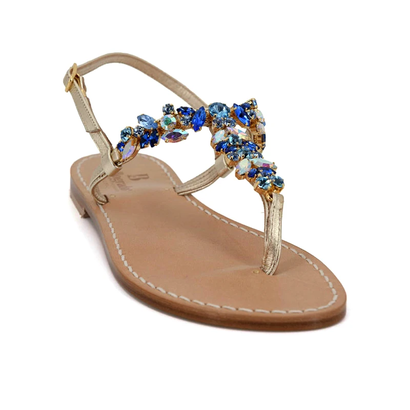 sandali gioiello praiano - blu - Sandali Bellogrado Amalfi