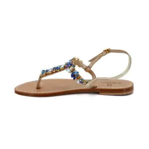 sandali gioiello praiano - blu - lateralesx - Sandali Bellogrado Amalfi