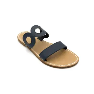 sandali doppia fascia - anni 70 - blu navy laterale - sandalibellogrado