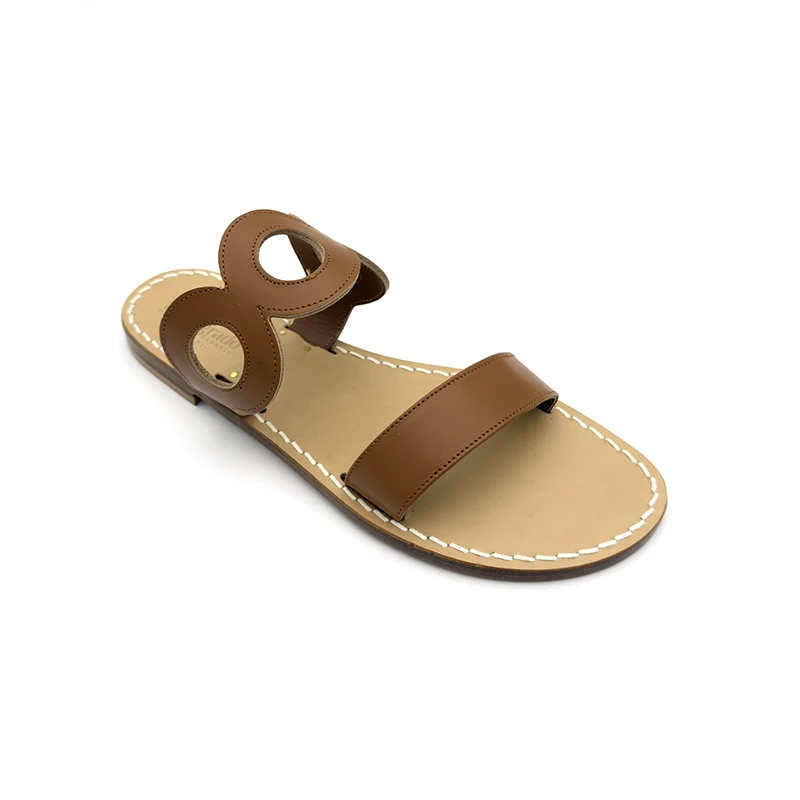 sandali doppia fascia - anni 70 - marrone laterale - sandalibellogrado