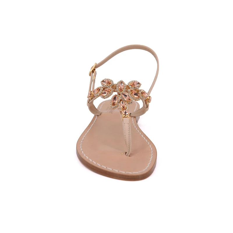 sandali gioiello amalfi - oro rosa frontale- Bellogrado Amalfi