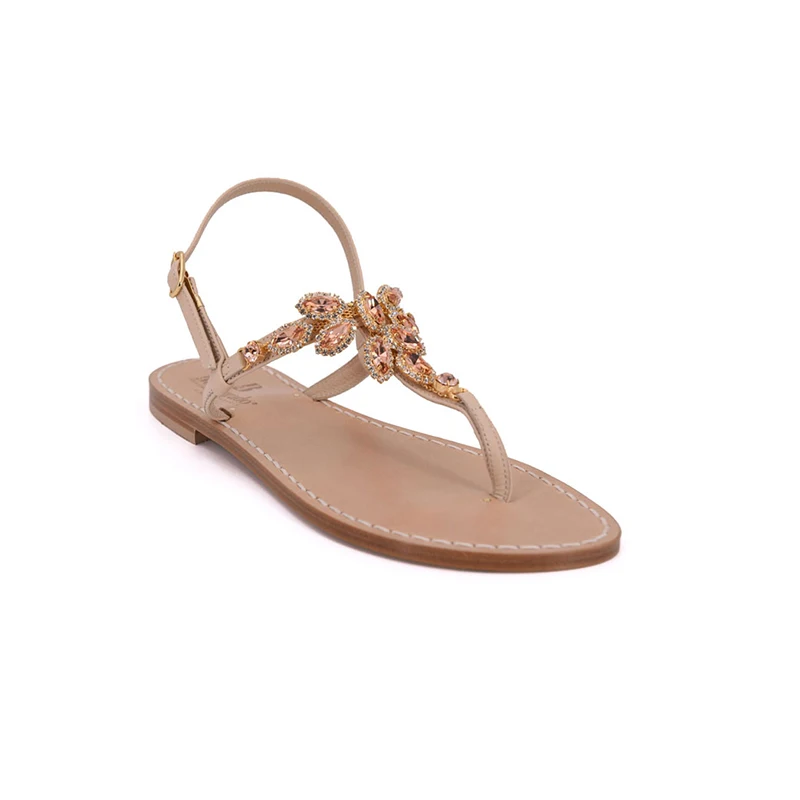 sandali gioiello amalfi - oro rosa laterale- Bellogrado Amalfi