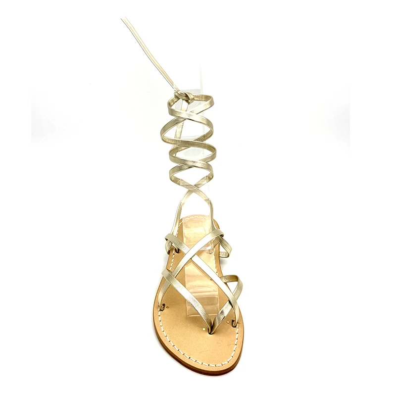 sandali schiava - atena pelle Oro frontale - sandalibellogrado